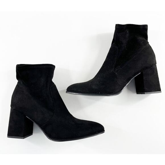 Marc Fisher Balsan Suede Block Heel Ankle Boots Booties 8.5 - Picture 2 of 8
